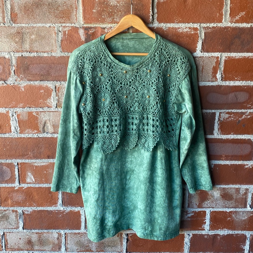Vintage macrame top